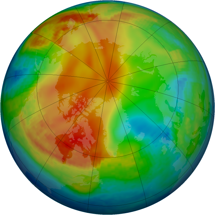 Arctic ozone map for 16 January 2002